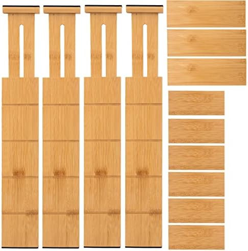 Adjustable Bamboo Drawer Dividers With Inserts, Kitchen Drawer Dividers Organizer Expandable From... | Amazon (US)