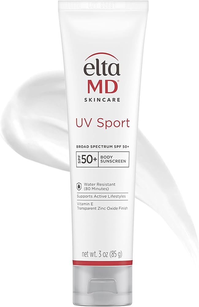 EltaMD UV Sport Sunscreen Lotion, SPF 50 Body Sunscreen, Water and Sweat Resistant, Oil-Free, Zin... | Amazon (US)