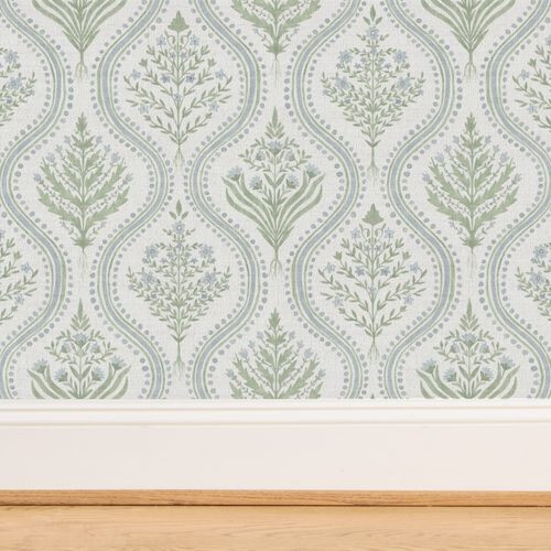 Custom Large Monticello Green and Blue copy | Spoonflower