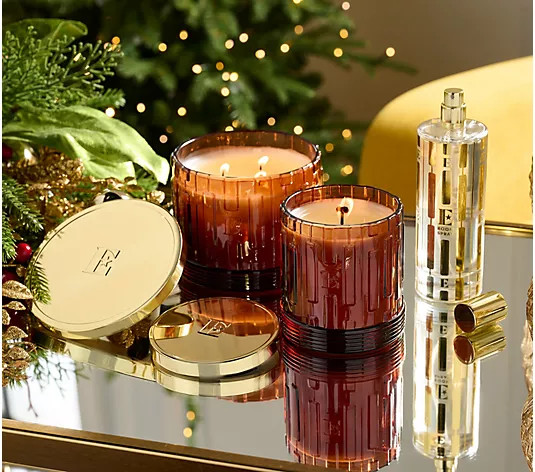 Elton John x Slatkin + Co. Honey Fig Pres. 3pc Candle & Room Spray Set | QVC