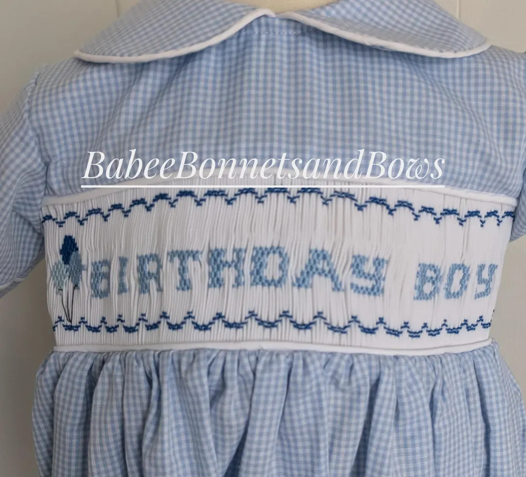 Birthday Boy Bubble Suit. Smocked Bubble. Smocked Birthday Bubble. Blue Gingham Smocked Bubble - ... | Etsy (US)