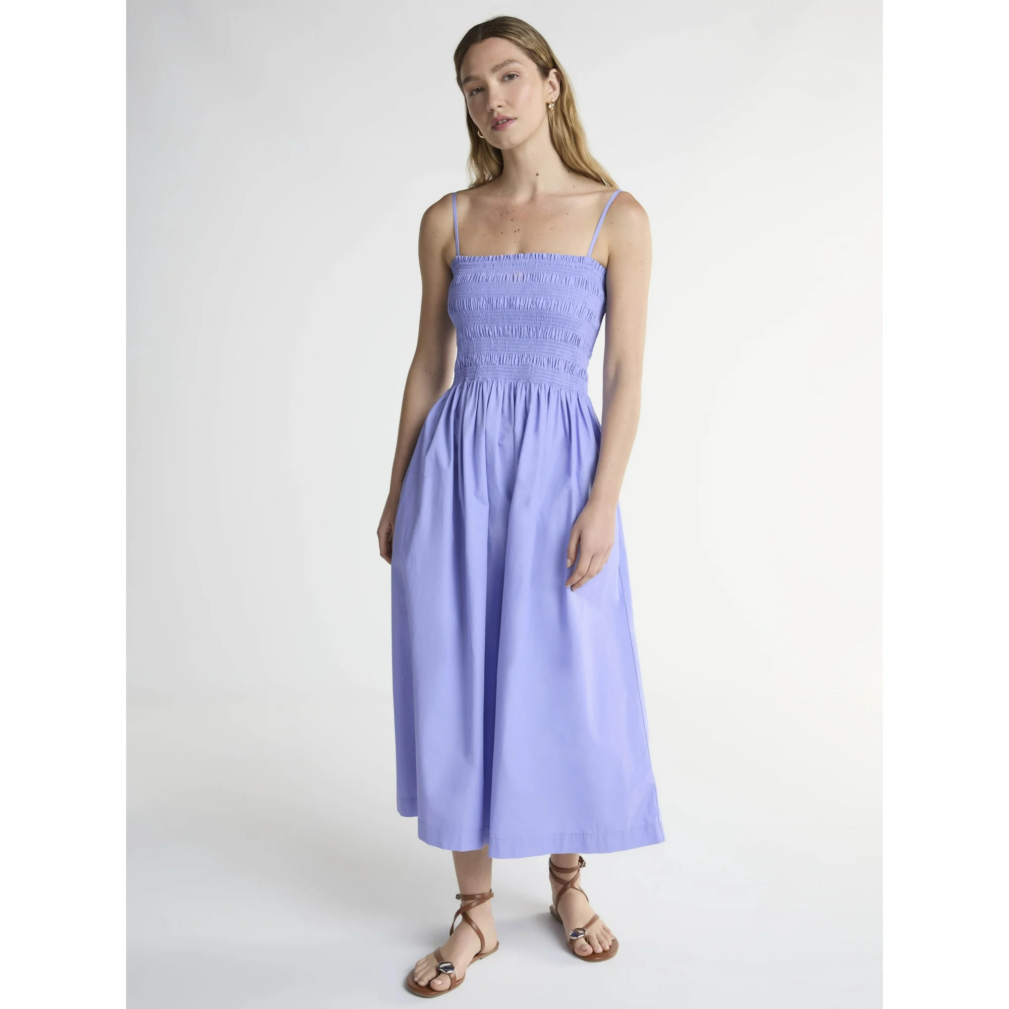 Scoop Women’s and Women’s Plus Smocked Cotton Maxi Dress, Sizes XS-4X | Walmart (US)