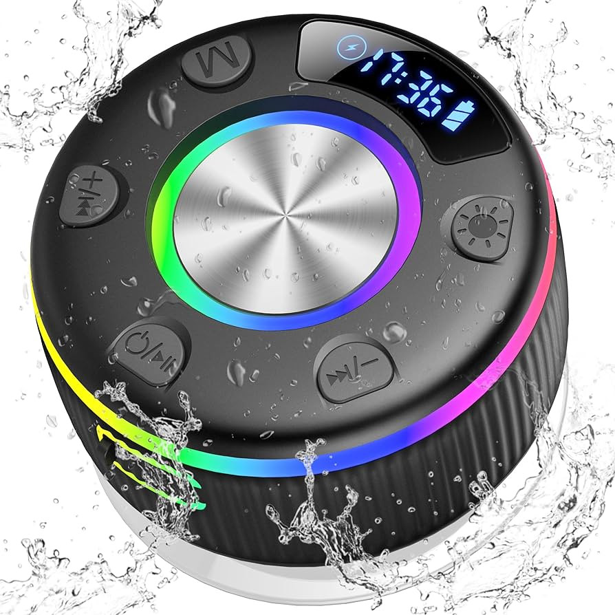 Bluetooth Shower Speaker, Portable Bluetooth 5.3 Speakers Wireless with Time Display, IP7 Waterpr... | Amazon (US)