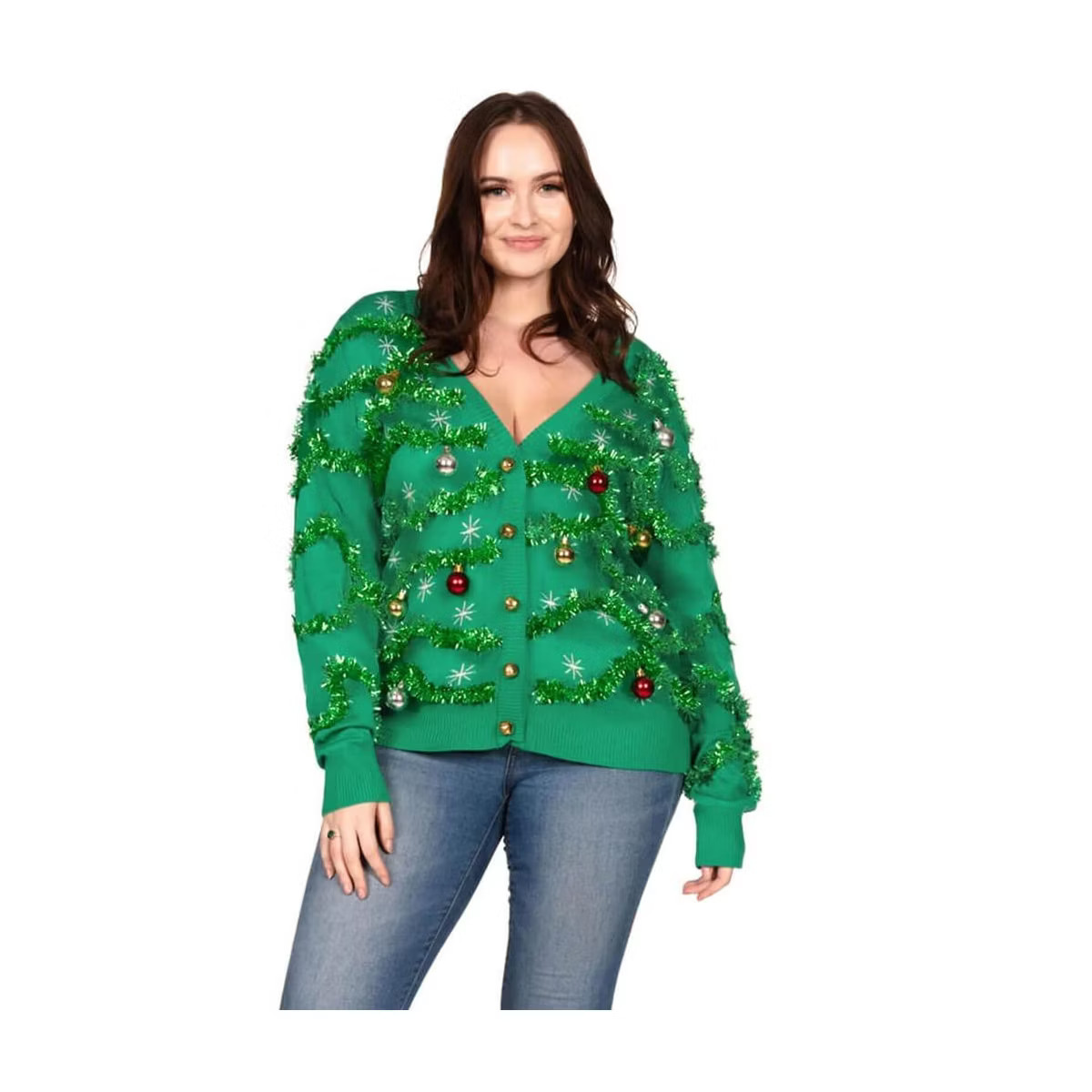 Tipsy Elves Women's Gaudy Garland Cardigan - Holiday Festive Sweater | Target