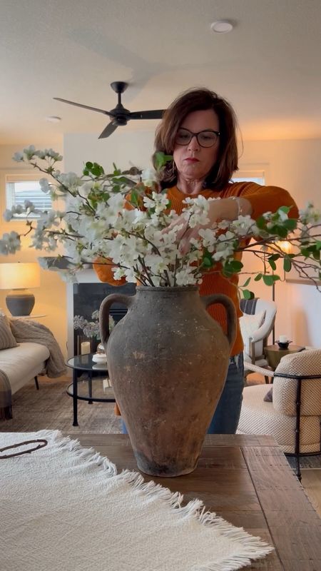 Floral styling made easy! I used 6 white floral stems and 3 green stems in my large vintage vase. Easy to replicate in any large vase  

#LTKhome #LTKfindsunder50 #LTKSeasonal