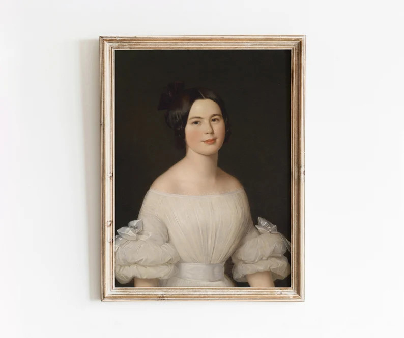 Porcelain Woman Vintage Portrait Painting Victorian Era - Etsy | Etsy (US)