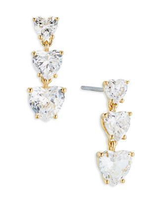 Triple Heart Linear Drop Earrings in 18K Gold Plated or Rhodium Plated | Bloomingdale's (US)