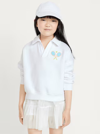 Long-Sleeve Graphic Polo Sweatshirt for Girls | Old Navy | Old Navy (US)