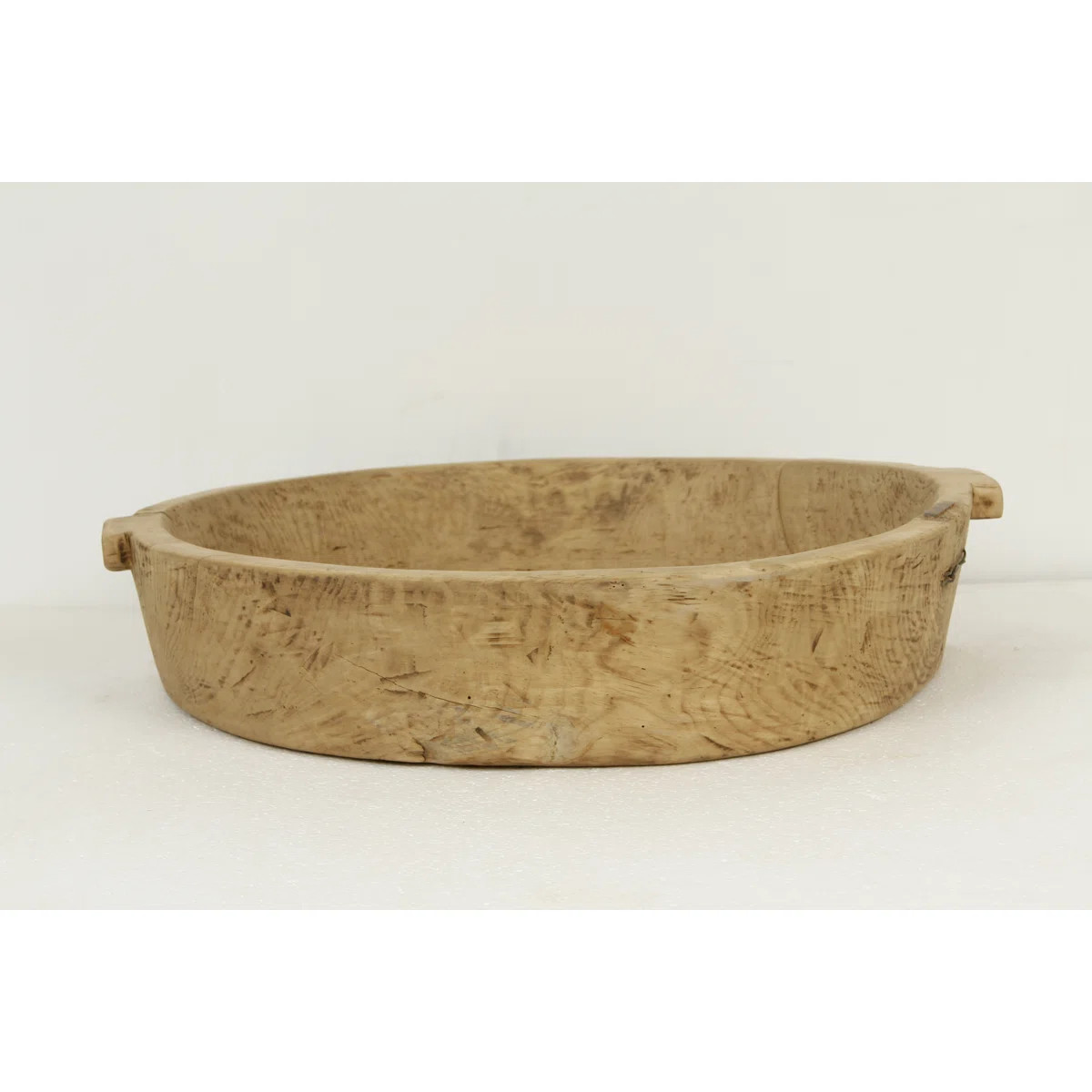 Lily's Living Approx. 24" W 7" H Round Weathered Natural Wooden Antique Tray (Size & Finish Vary) | Wayfair North America