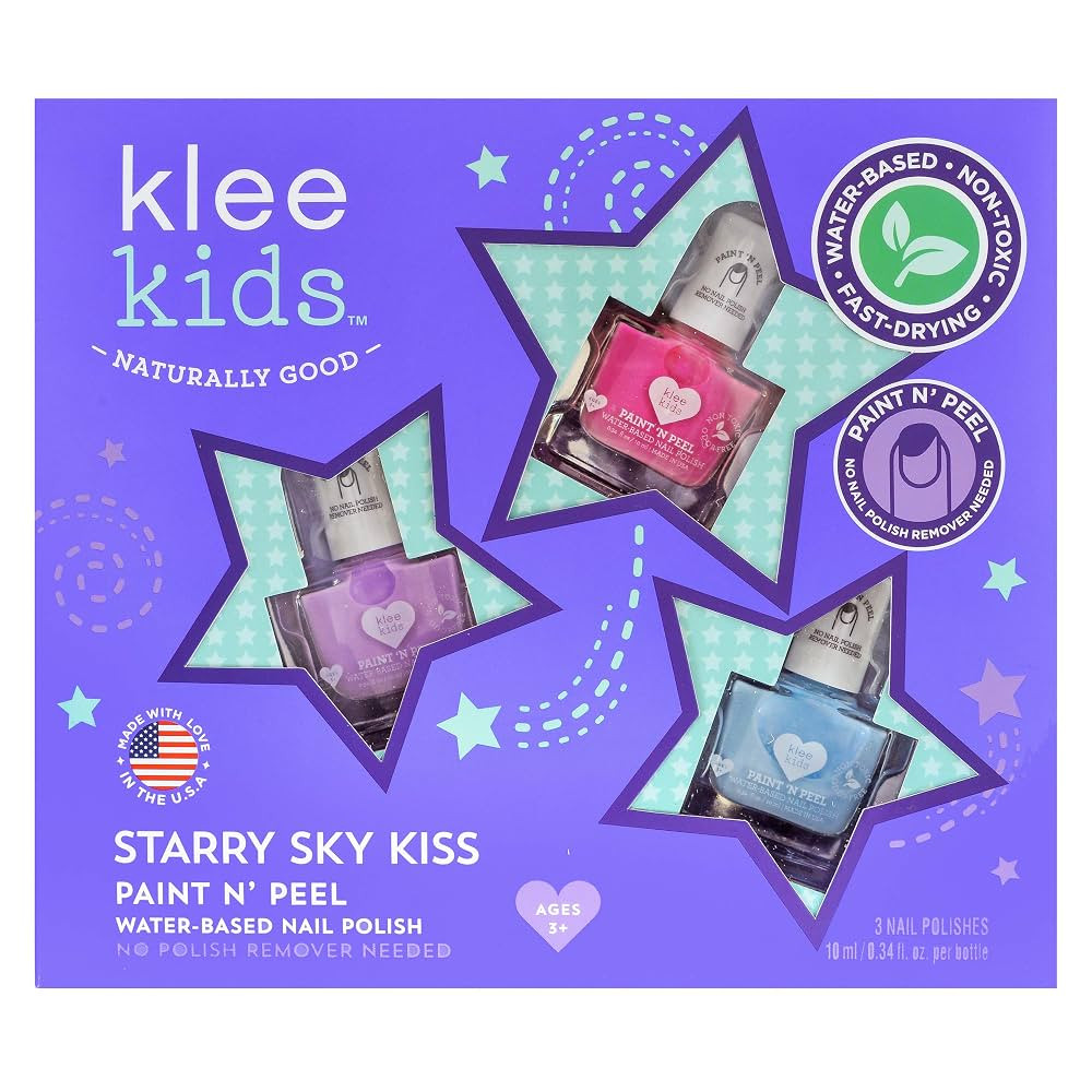 Klee Kids Water-Based Peelable Nail Polish Gift Set. Odor-Free. Non-Toxic. Made in USA. (Starry S... | Amazon (US)