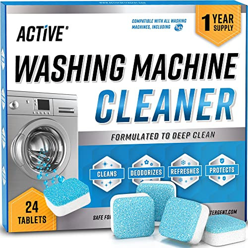 Washing Machine Cleaner Descaler 24 Pack - Deep Cleaning Tablets For HE Front Loader & Top Load Washer, Septic Safe Eco-Friendly Deodorizer, Clean Inside Drum and Laundry Tub Seal - 12 Month Supply | Amazon (US)