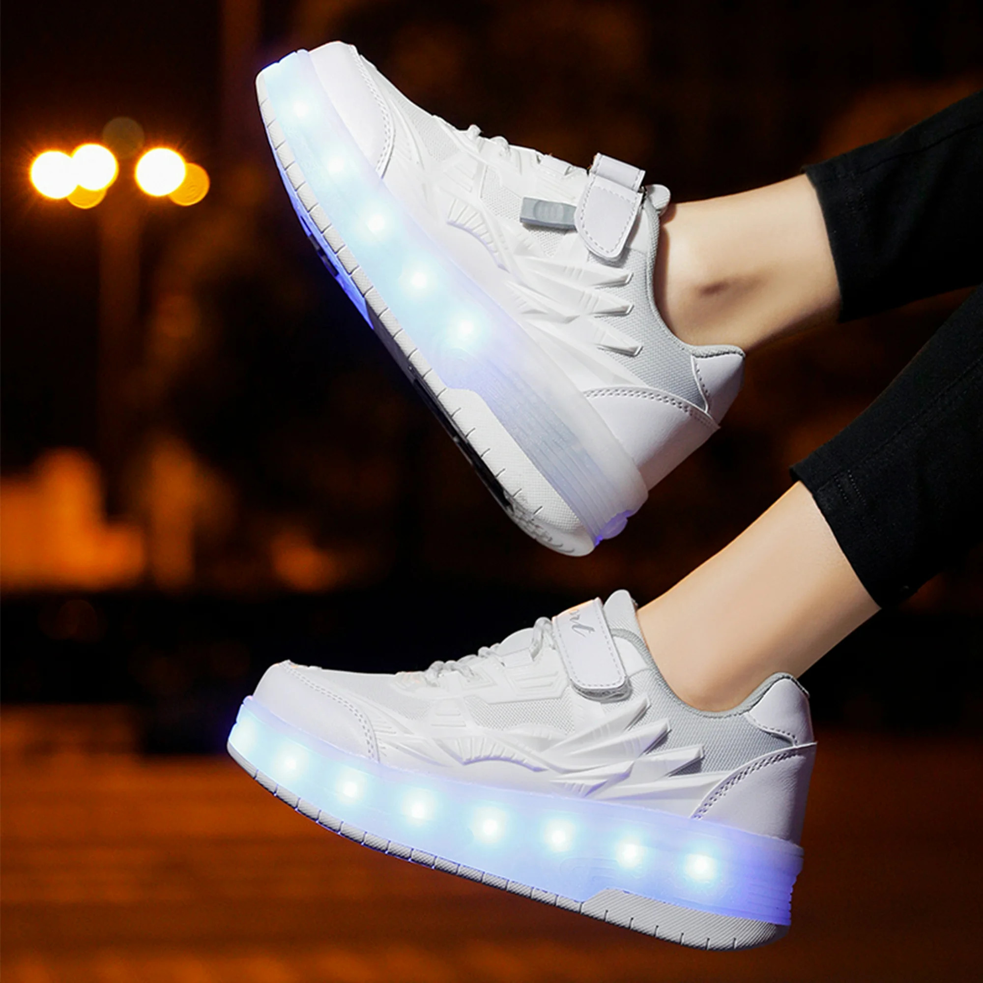 KOFUBOKE , Patines para Niños y Adolescentes, Zapatos de Doble Rueda, Zapato LED Iluminado, Tall... | Walmart (US)