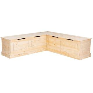 Rockhill Unfinished Backless Nook Dining Bench 62.4 in. L x 16.5 in. D x 18.3 in. H | The Home Depot