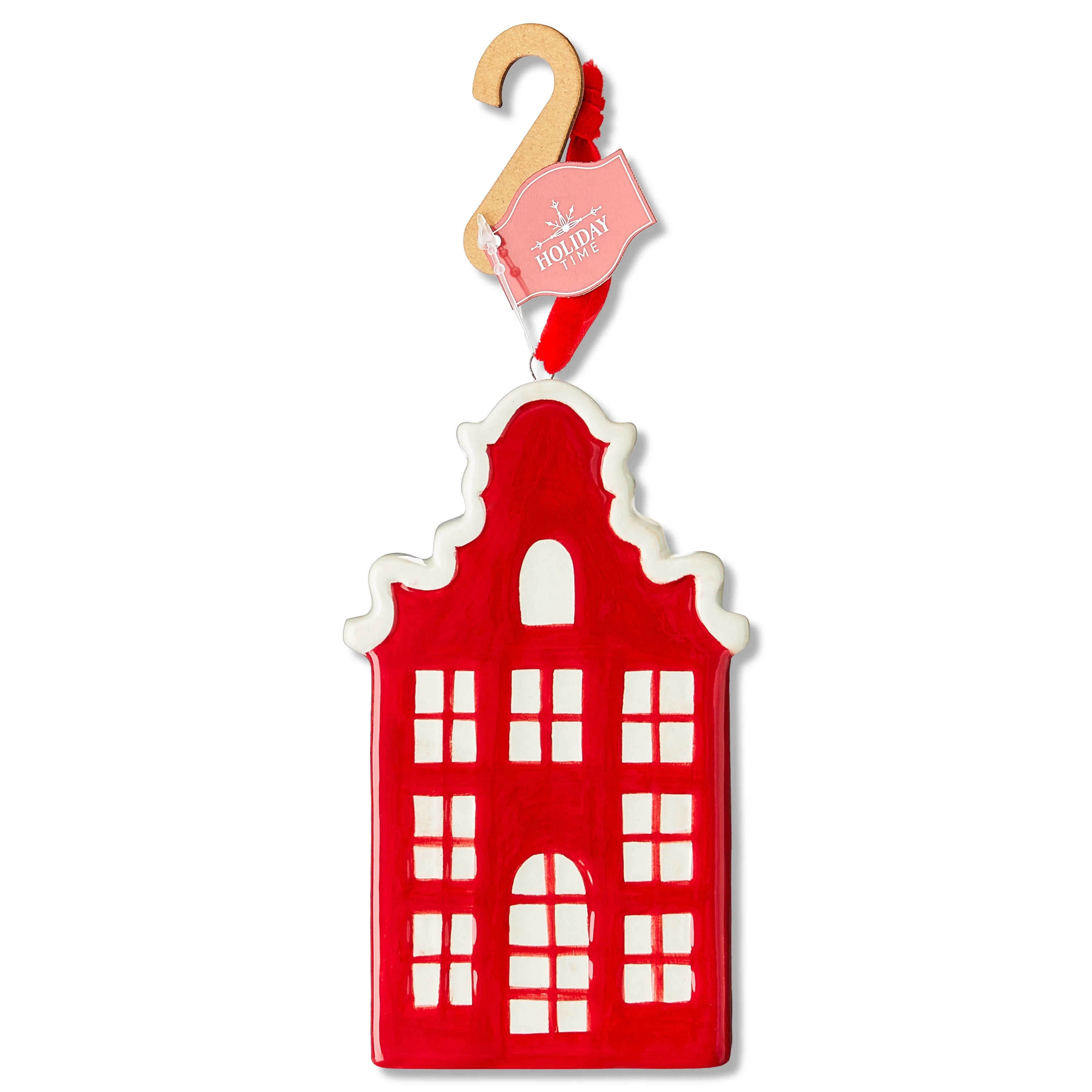 Red Ceramic House Christmas Ornament, 5", by Holiday Time | Walmart (US)