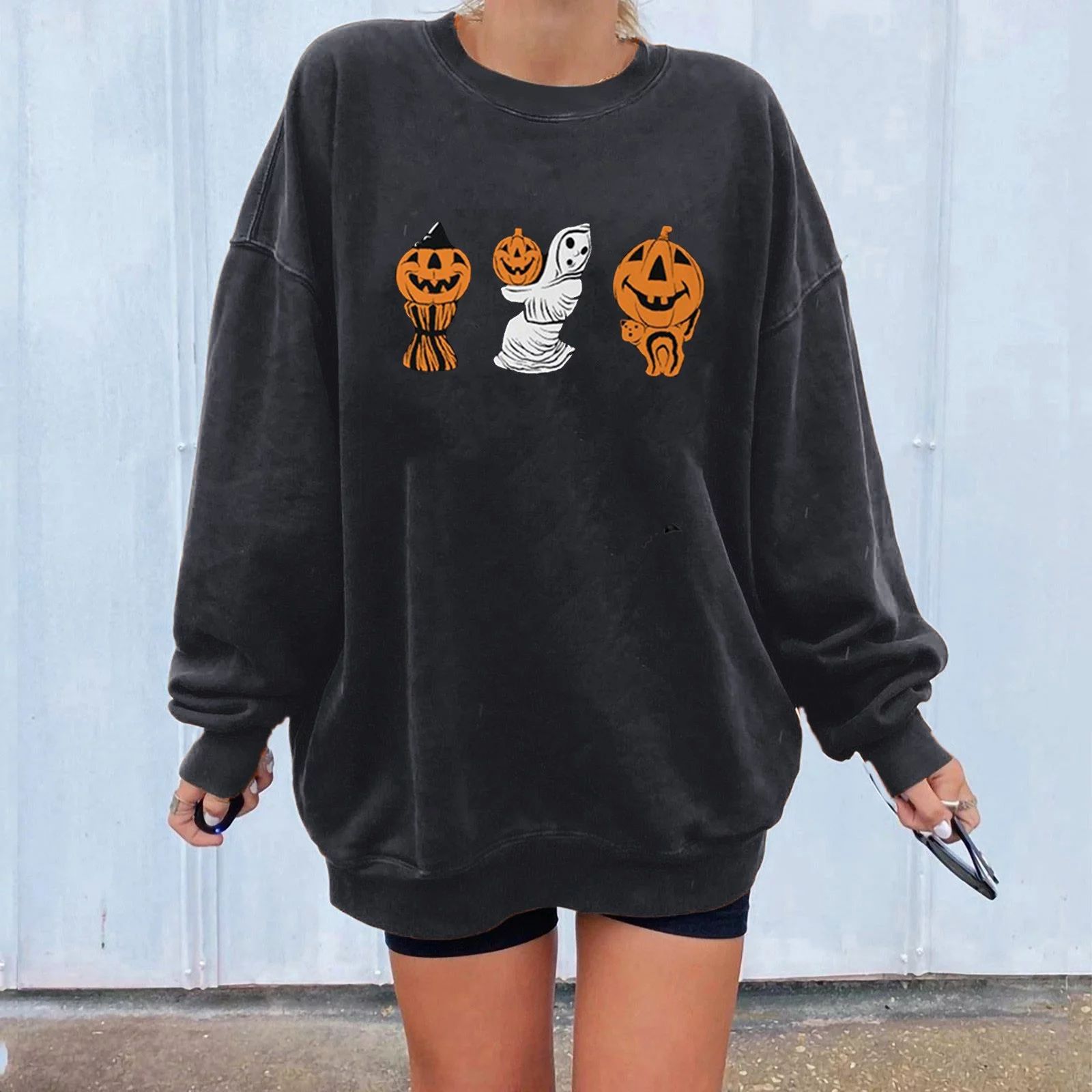WJHWSX Long Sleeve Going Out Tops for Women Pumpkin Print Goth Crewneck Fall Womens Blouses And T... | Walmart (US)