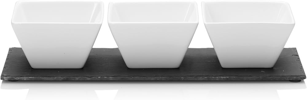 Luigi Bormioli 4-Piece Slate and Porcelain Bowls Set, One Size | Amazon (US)