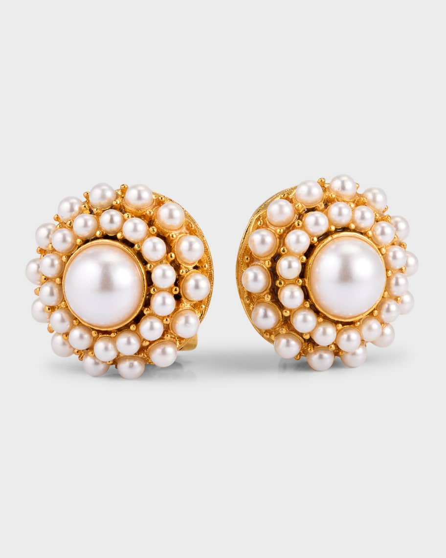 Glass Pearl Cluster Clip-On Earrings | Neiman Marcus