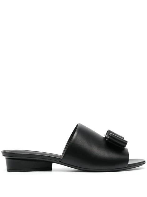 Ferragamo Double Bow Mule Sandals | Shop Simon
