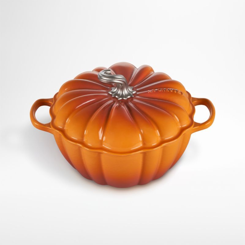 Le Creuset Persimmon 4-Qt. Pumpkin Cocotte | Crate & Barrel | Crate & Barrel