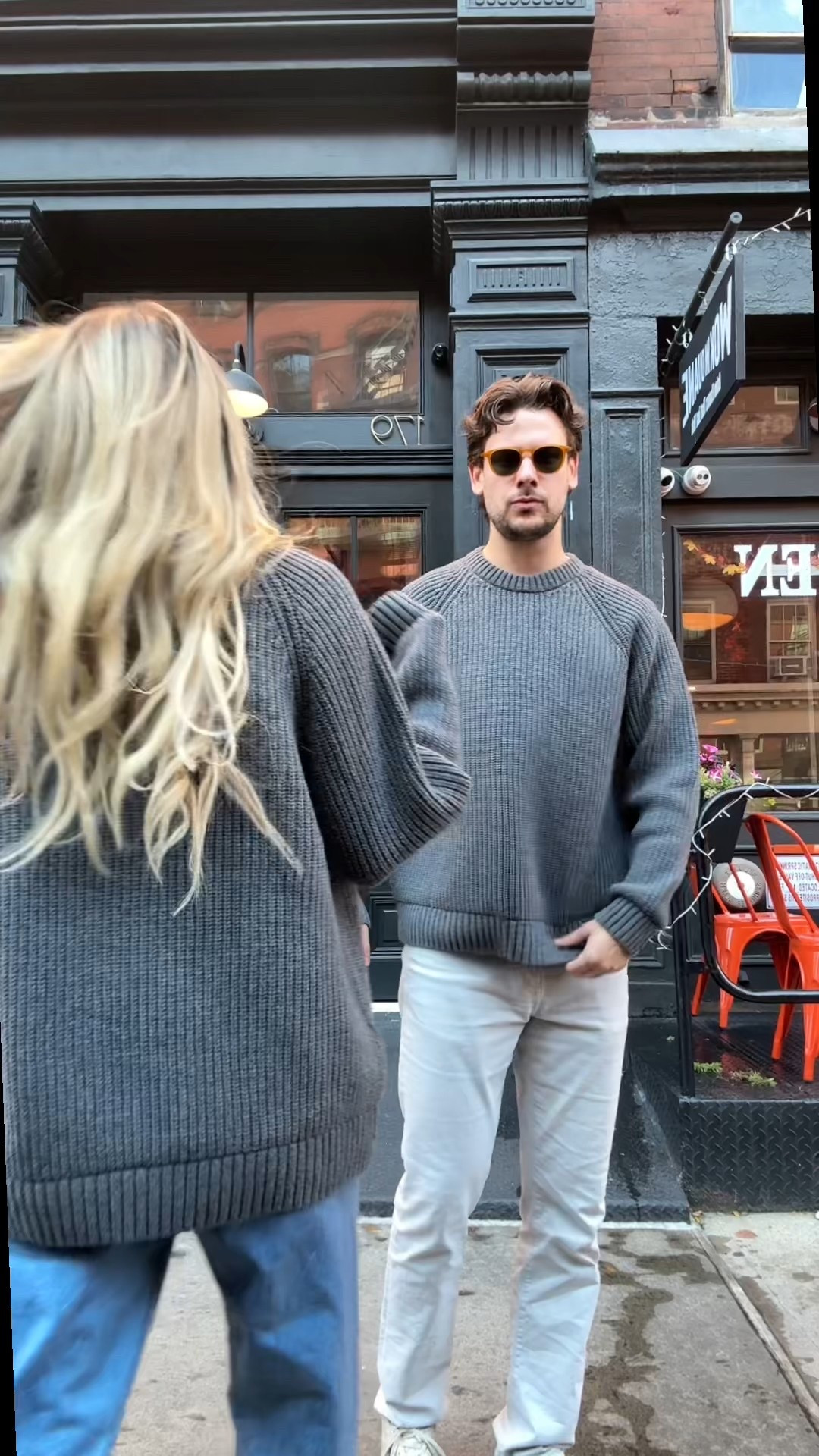 Obsessed w these sweaters - we’re both in size M/L 