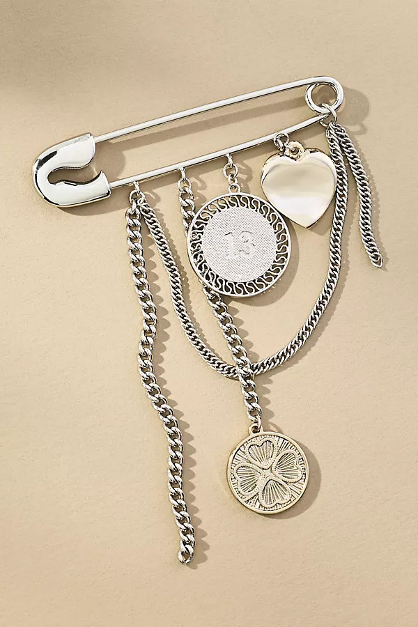 Safety Pin Charm Brooch | Anthropologie (US)