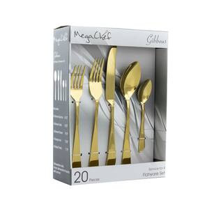 Gibbous 20-Piece Gold Stainless Steel Flatware Set (Service for 4) | The Home Depot