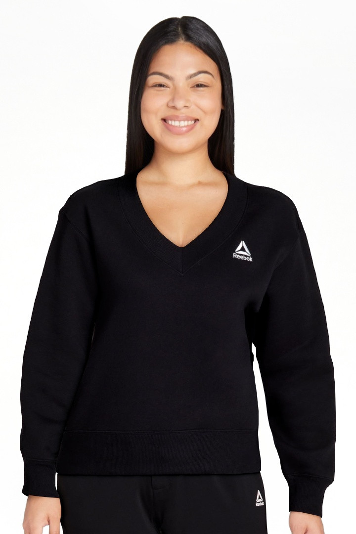 Reebok Women's Squad V-Neck Sweatshirt, Sizes XS-XXXL | Walmart (US)