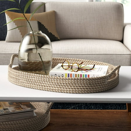 Jennifer Seagrass 2 Piece Accent Tray Set : 18 W x 26 L x 4 H These bohemian woven tray baskets high | Walmart (US)