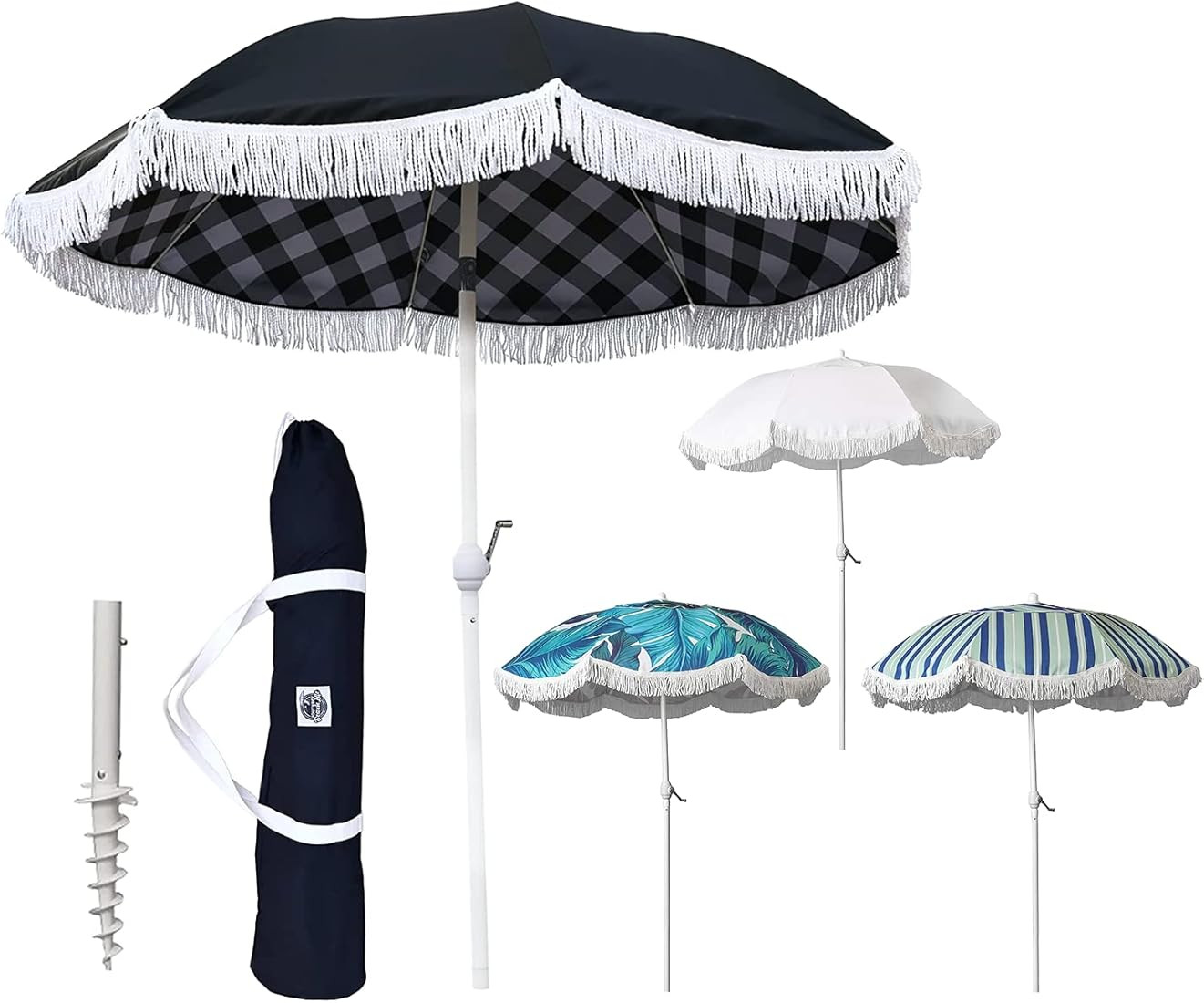 South Bay Beach Life™ - Large, Luxury Beach Umbrellas - Beach & Patio Umbrella with Custom Sand... | Amazon (US)