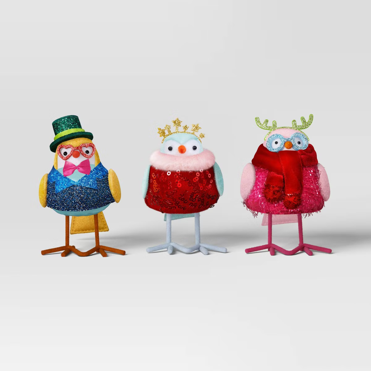 4.25" 3pk Christmas Featherly Friends Decor - Wondershop™ | Target