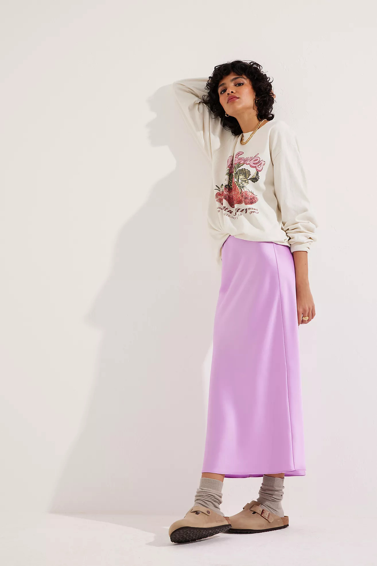 Satin Bias Midi Skirt | Anthropologie (UK)