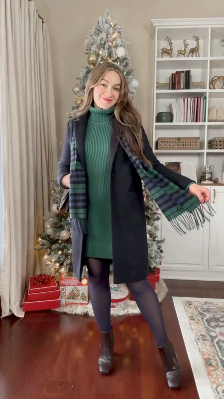 Holiday Outfits Amazon owned brand sweater dress outfit inspo 💚💙 Explore the Early Cyber Monday deals currently live on Amazon-owned brands such as Amazon Essentials @amazonessentials and Amazon The Drop @amazonthedrop I love quality and affordability of these brands! Inclusive sizing, sustainability, and choices for the entire family. Stocking up my husband’s work wardrobe with various pieces from Amazon Essentials and his Christmas gifts. 

#LTKHoliday #LTKVideo #LTKCyberWeek