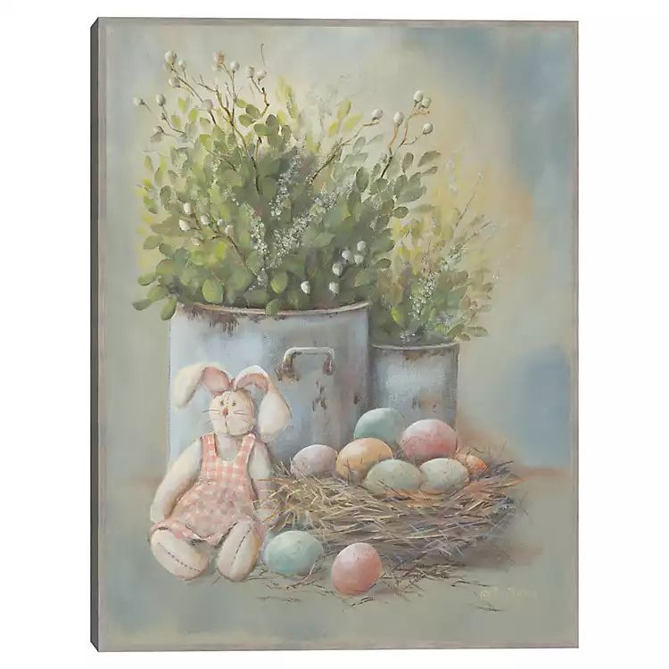 Colorful Eggs Rustic Easter Canvas Wall Art | Kirkland's Home