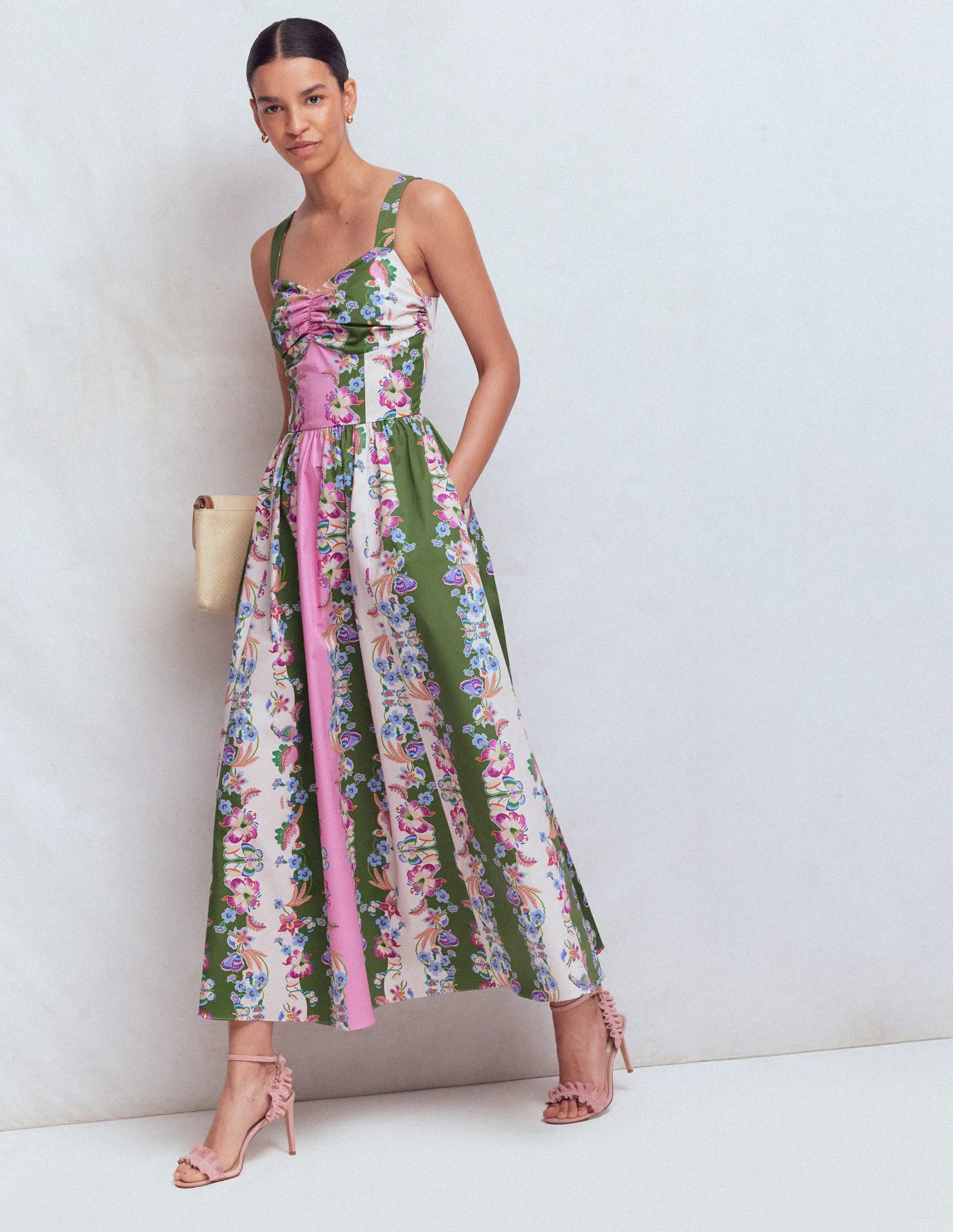 Fit and Flare Midi Dress-Orchid Canopy Stripe | Boden (US)