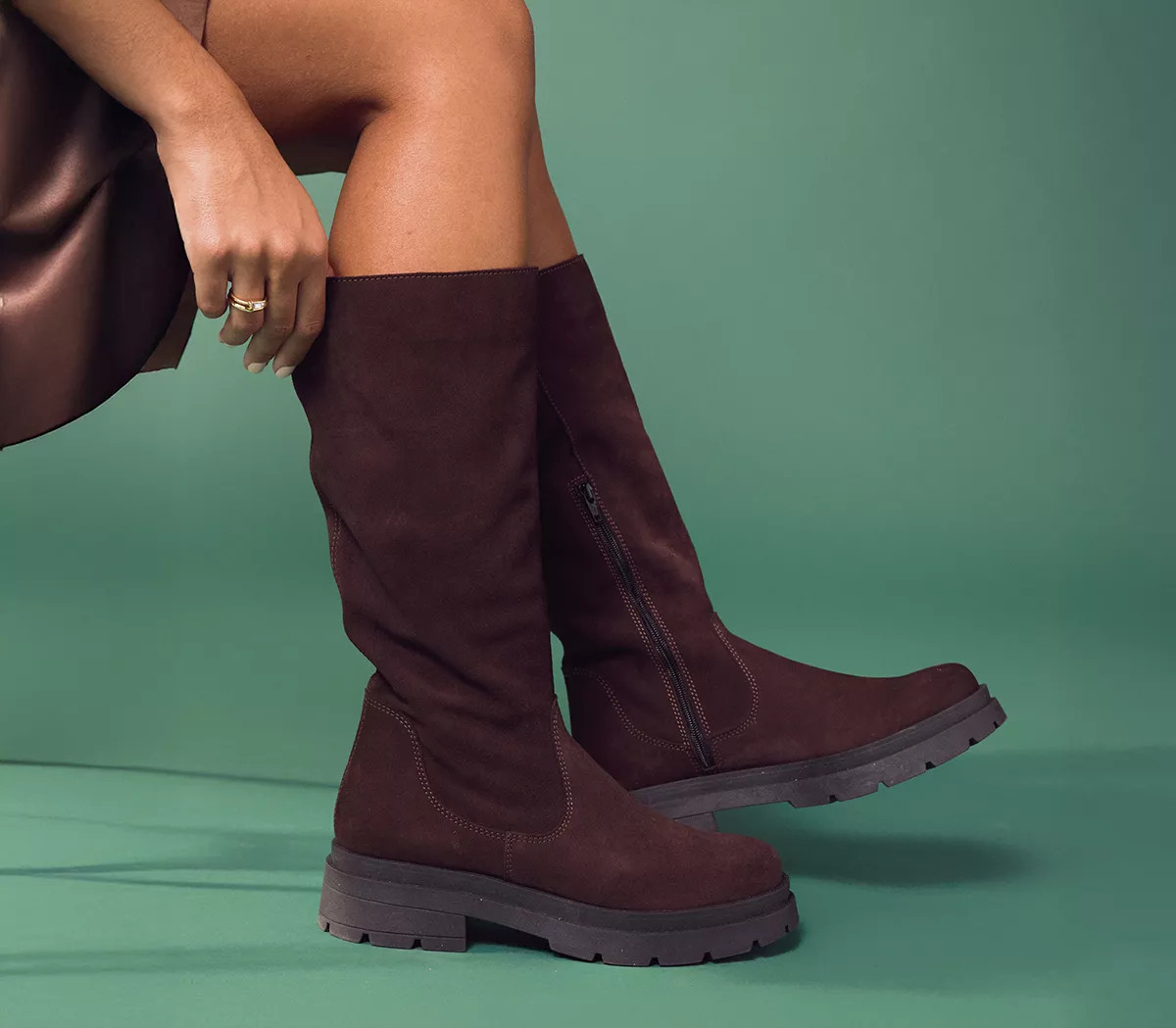 Kash Chunky Knee High Boots | Office Shoes (UK)