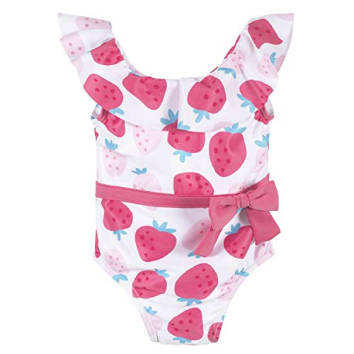 Gerber Baby Girls One-Piece Swimsuit, Pink Strawberry, 3-6 Months | Amazon (US)