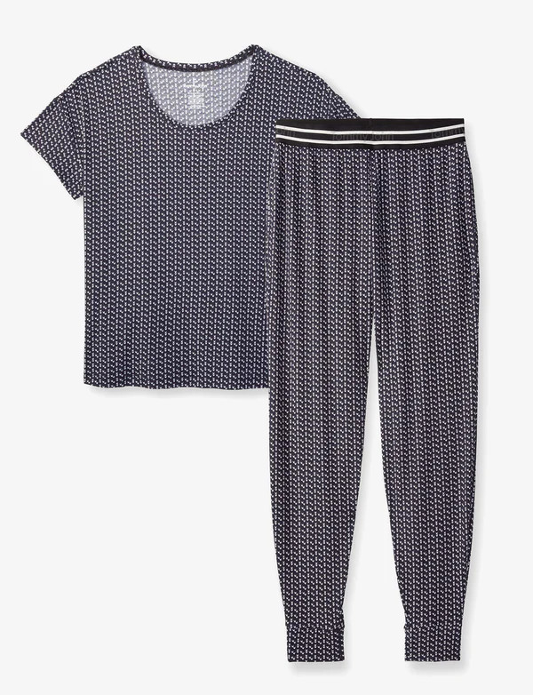 Women's Second Skin Micro Rib Sleep Tee & Jogger Set | Tommy John