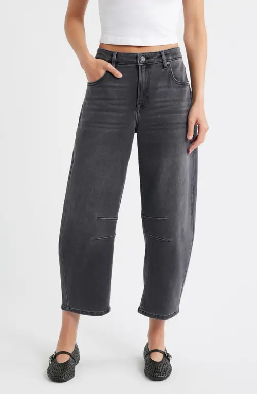 HIDDEN JEANS Crop Barrel Jeans in Grey at Nordstrom, Size 29 | Nordstrom