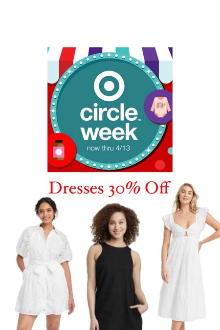 Target Circle Week 🎯:
Dresses 30% Off
… current 3 faves, especially this linen shift that is currently $14 (!) and comes in multiple colors (I have black and coral).
… eyelet dress is cute and summer-ready
… ruffle sleeve is a classic, cute optionn

#LTKSeasonal #LTKfindsunder50 #LTKxTarget