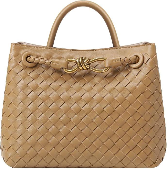 hepcelt Woven Bag for Women Vegan Leather Small Purse Crossbody Bags Top Handle Hobo Beach Should... | Amazon (US)