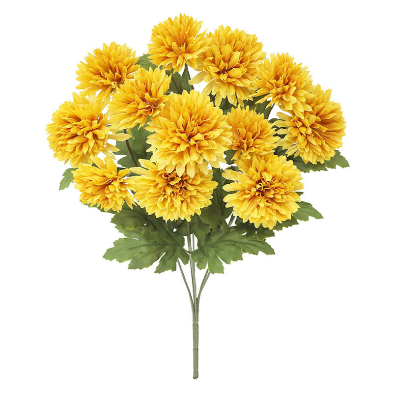 Yellow Mum Bush, 18" | At Home