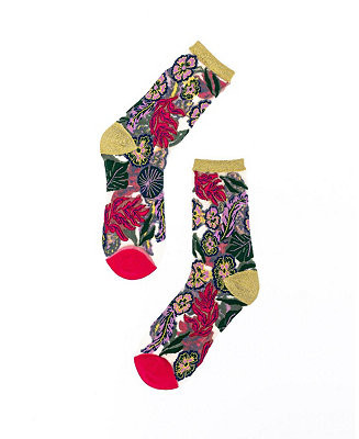 Sock Candy Women's Festive Floral Sheer Sock - Macy's | Macy's