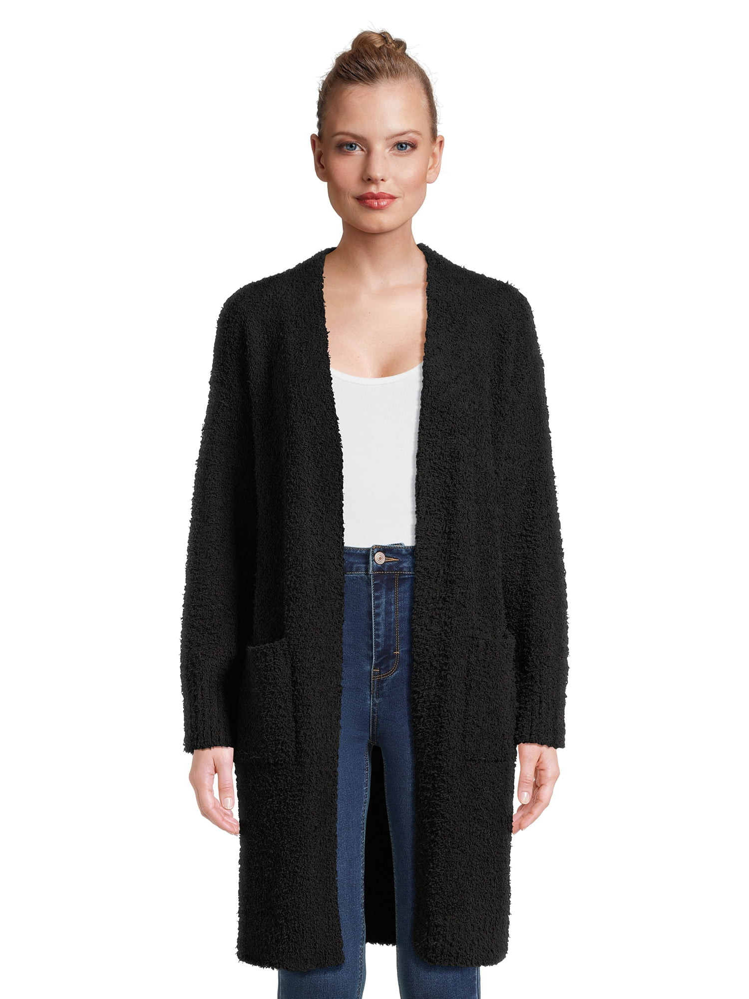 No Boundaries Juniors Teddy Duster Cardigan, Midweight, Sizes XS-XXXL | Walmart (US)