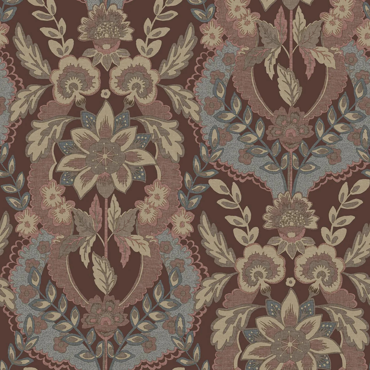 A-Street Prints Collins Plum Damask Wallpaper | DecoratorsBest