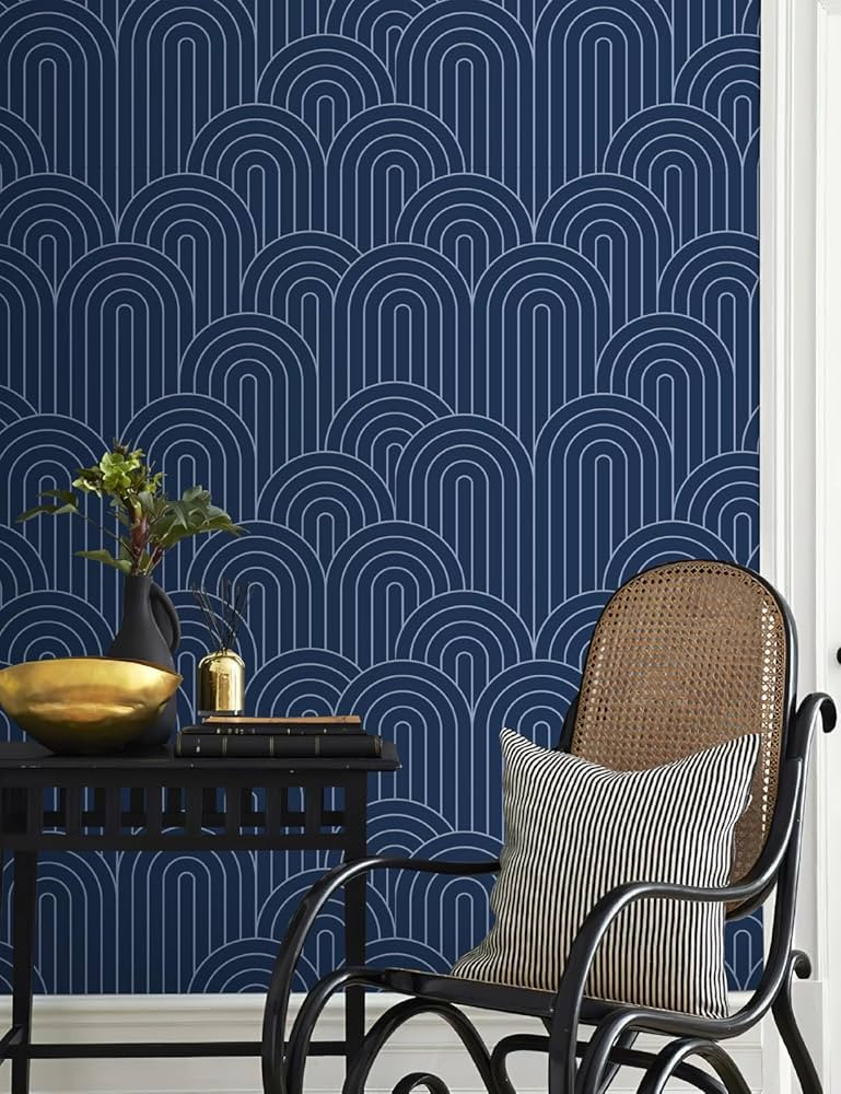Geometric Peel and Stick Wallpaper- Blue Wallpaper Abstract Rainbow Wallpaper Modern Wallpaper Wa... | Amazon (US)
