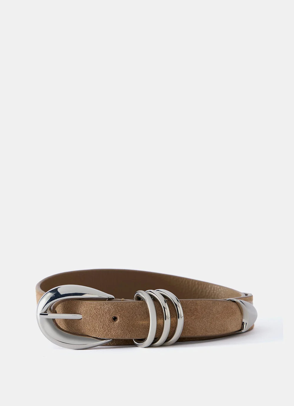 Tan Suede Slim Belt | Mint Velvet