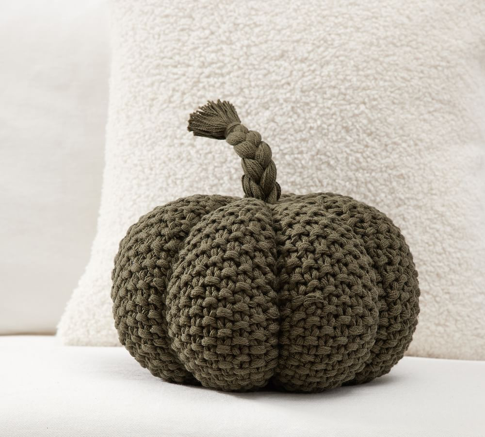 Seedstitch Pumpkin Shaped Pillow | Pottery Barn (US)