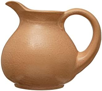 Creative Co-Op Stoneware, Reactive Glaze Pitcher, 8" L x 6" W x 7" H, Terracotta | Amazon (US)