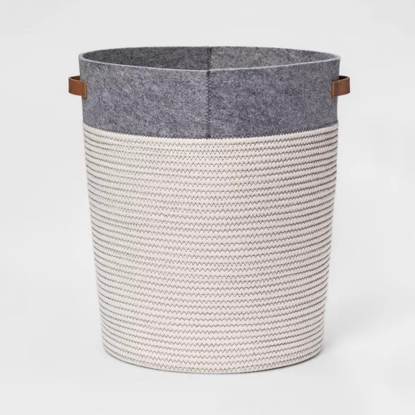 Large Coiled Rope Round Floor Storage Bin Gray - Pillowfort™ | Target