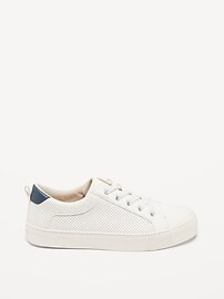 Gender-Neutral Elastic-Lace Faux-Leather Sneakers for Kids | Old Navy (US)